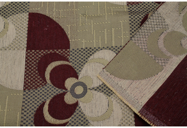 Tissu Jacquard d'Ameublement Fleur Bordeaux -Au Mètre