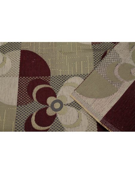 Tissu Jacquard d'Ameublement Fleur Bordeaux -Au Mètre