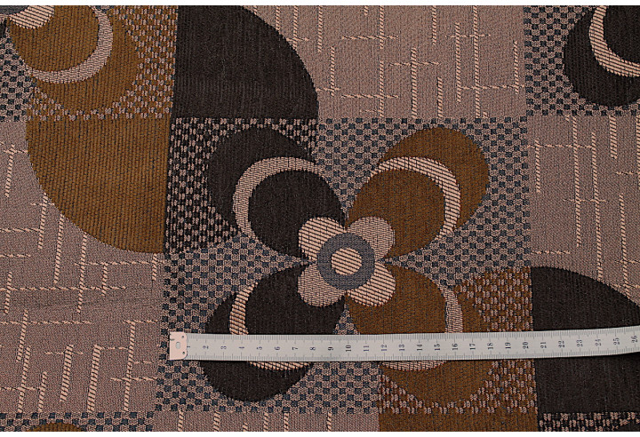 Tissu Jacquard d'Ameublement Fleur Saumon -Au Mètre
