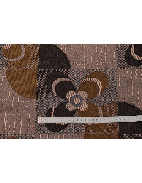 Tissu Jacquard d'Ameublement Fleur Saumon -Au Mètre