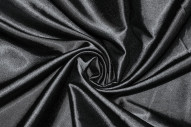 Tissu Satin Elasthanne Noir -Au Mètre