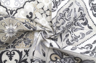 Tissu Bachette Coton Imprimé Mosaïque Gris -Au Mètre