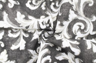Tissu Bachette Coton Imprimé Tableau Gris foncé -Au Mètre