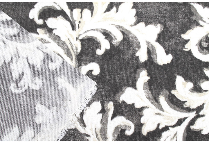 Tissu Bachette Coton Imprimé Tableau Gris foncé -Au Mètre