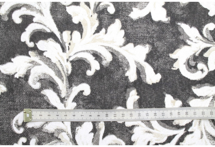 Tissu Bachette Coton Imprimé Tableau Gris foncé -Au Mètre