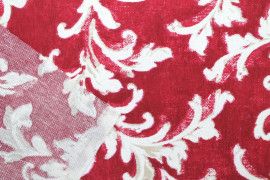 Tissu Bachette Coton Imprimé Tableau Rouge -Au Mètre