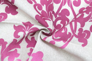 Tissu Bachette Coton Imprimé Décor Violet -Au Mètre
