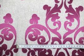 Tissu Bachette Coton Imprimé Décor Violet -Au Mètre