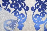 Tissu Bachette Coton Imprimé Décor Bleu -Au Mètre