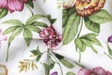 Tissu Bachette Coton Imprimé Jardin Rose -Au Mètre