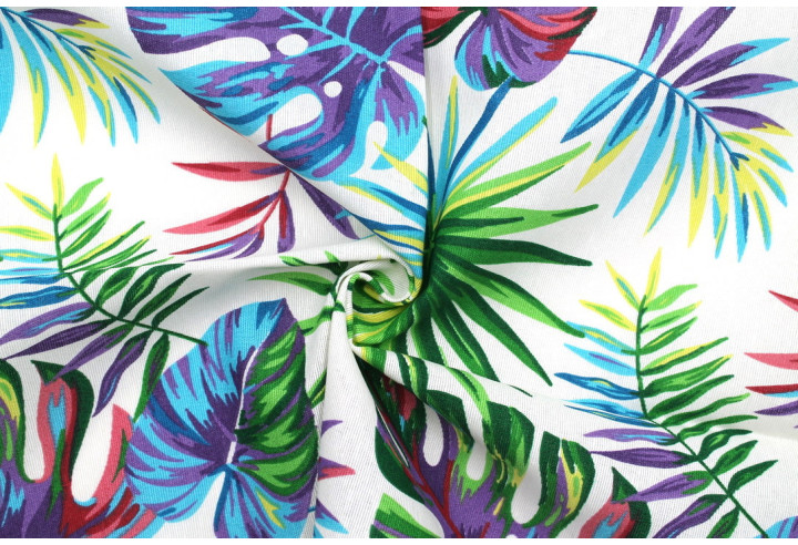 Tissu Bachette Coton Imprimé Palm Multicolor -Au Mètre