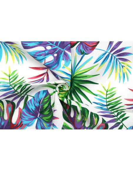 Tissu Bachette Coton Imprimé Palm Multicolor -Au Mètre