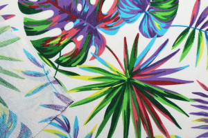Tissu Bachette Coton Imprimé Palm Multicolor -Au Mètre 2