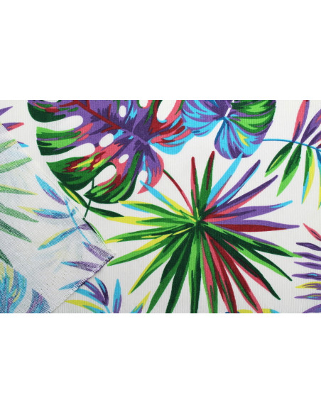 Tissu Bachette Coton Imprimé Palm Multicolor -Au Mètre