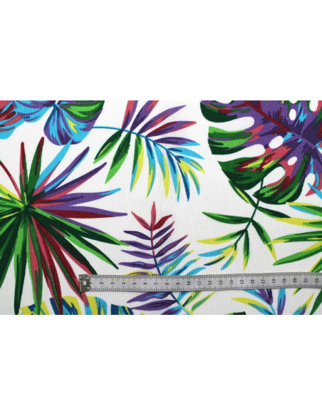 Tissu Bachette Coton Imprimé Palm Multicolor -Au Mètre