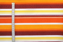 Tissu Bachette Coton Imprimé Rayure Orange -Au Mètre