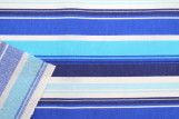 Tissu Bachette Coton Imprimé Rayure Bleu -Au Mètre