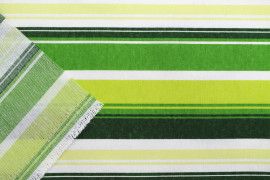Tissu Bachette Coton Imprimé Rayure Vert -Au Mètre