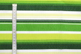 Tissu Bachette Coton Imprimé Rayure Vert -Au Mètre