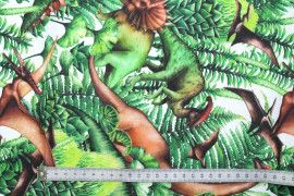 Tissu Coton Panama Imprimé Jurassic -Au Mètre
