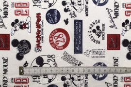 Tissu Coton Cretonne Mickey Vintage Beige -Au Mètre