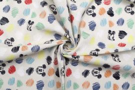 Tissu Coton Cretonne Mickey Vintage Colors -Au Mètre