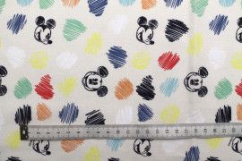 Tissu Coton Cretonne Mickey Vintage Colors -Au Mètre