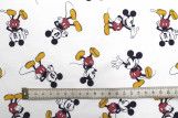 Tissu Coton Cretonne Mickey Mouse Blanc -Au Mètre