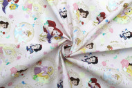 Tissu Coton Cretonne Princesse Disney Rose -Au Mètre