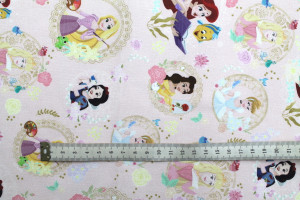 Tissu Coton Cretonne Princesse Disney Rose -Au Mètre 2