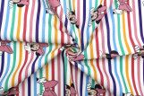 Tissu Coton Cretonne Minnie Rainbow Colors -Au Mètre