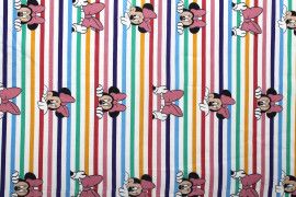 Tissu Coton Cretonne Minnie Rainbow Colors -Au Mètre