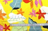 Tissu Popeline de Viscose Fleur des Tropiques Jaune -Au Mètre