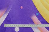 Tissu Satin Extensible Imprimé Arc et Pois Violet -Au Mètre