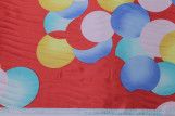 Tissu Satin Extensible Imprimé Ballons Rouge -Au Mètre