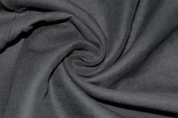 Tissu Lin Uni Noir 100% -Au Mètre