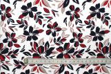 Tissu Popeline Coton Imprimé Fleur Lucky Gris -Au Mètre