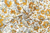 Tissu Popeline Coton Imprimé Sunflower Safran -Au Mètre