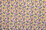Tissu Popeline Coton Imprimé Fleur Dahlia Safran -Au Mètre