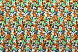 Tissu Popeline Coton Imprimé Fleur Lily Orange -Au Mètre