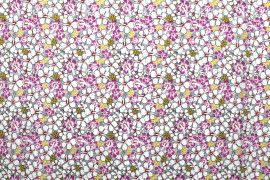 Tissu Popeline Coton Imprimé Fleur de Lys Gris -Au Mètre