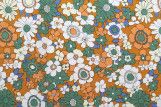 Tissu Popeline Coton Imprimé Fleur Capucine Safran -Au Mètre