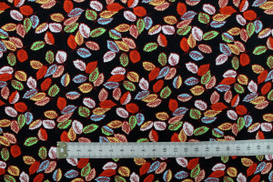 Tissu Popeline Coton Imprimé Feuilles Sweet Noir/Vert -Au Mètre 2