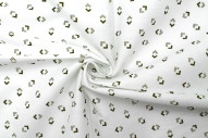 Tissu Popeline Coton Imprimé Direction Blanc -Au Mètre