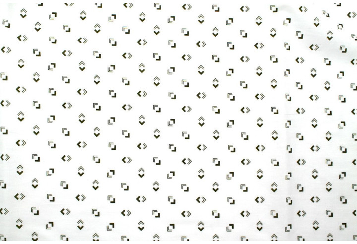 Tissu Popeline Coton Imprimé Direction Blanc -Au Mètre