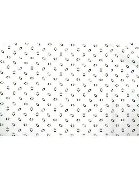 Tissu Popeline Coton Imprimé Direction Blanc -Au Mètre