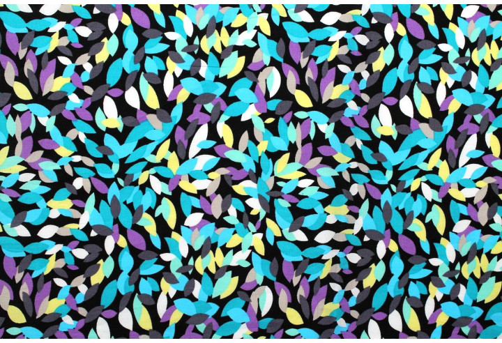 Tissu Popeline Coton Imprimé Néwo Turquoise -Au Mètre