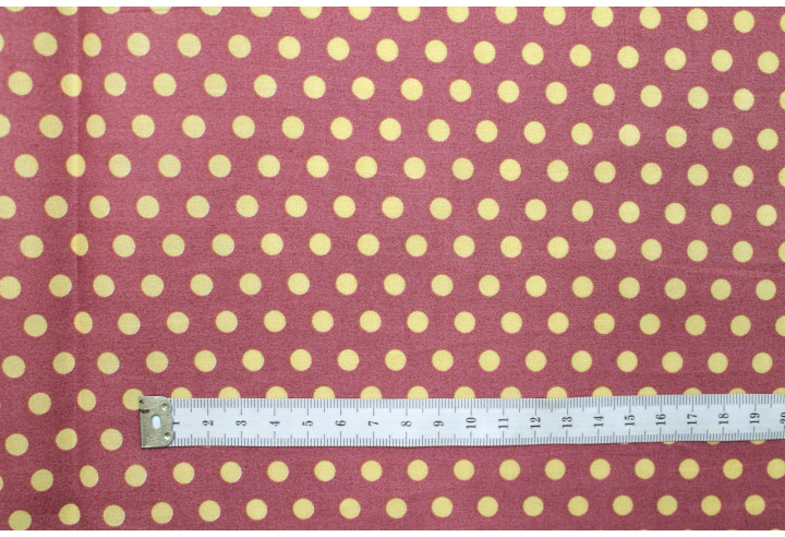 Tissu Popeline Coton Imprimé Fond Mauve Pois Ecru -Au Mètre