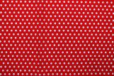Tissu Popeline Coton Imprimé Fond Rouge Pois Blanc -Au Mètre
