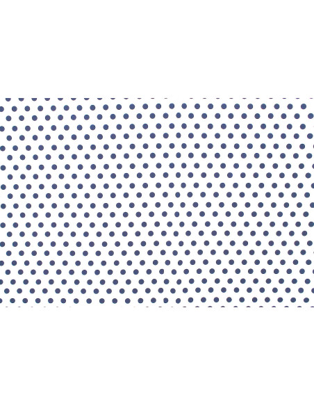 Tissu Popeline Coton Imprimé Fond Blanc Pois Marine -Au Mètre